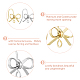 SUPERFINDINGS 24Pcs Bowknot Stud Earrings Golden and Platinum Plated Bow Stud Earrings Brass Stud Earring Findings with Loop for Dangle Earring Jewelry Making Hole:1.2mm KK-FH0004-78-4