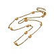 イオンプレーティング（ip）304ステンレスカーブチェーンネックレス  女性のための楕円形のビーズのネックレス  ゴールドカラー  15.75インチ（40cm） NJEW-P275-01G-1