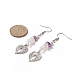Alloy Charm with Natural Mixed Gemstone Chips Dangle Earrings EJEW-JE05225-4