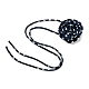 Ожерелье-чокер из ткани в горошек с галстуком-розой для женщин NJEW-Z022-01B-2