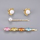 Iron Hair Clip and Stud Earrings Jewelry Sets SJEW-E331-03-1