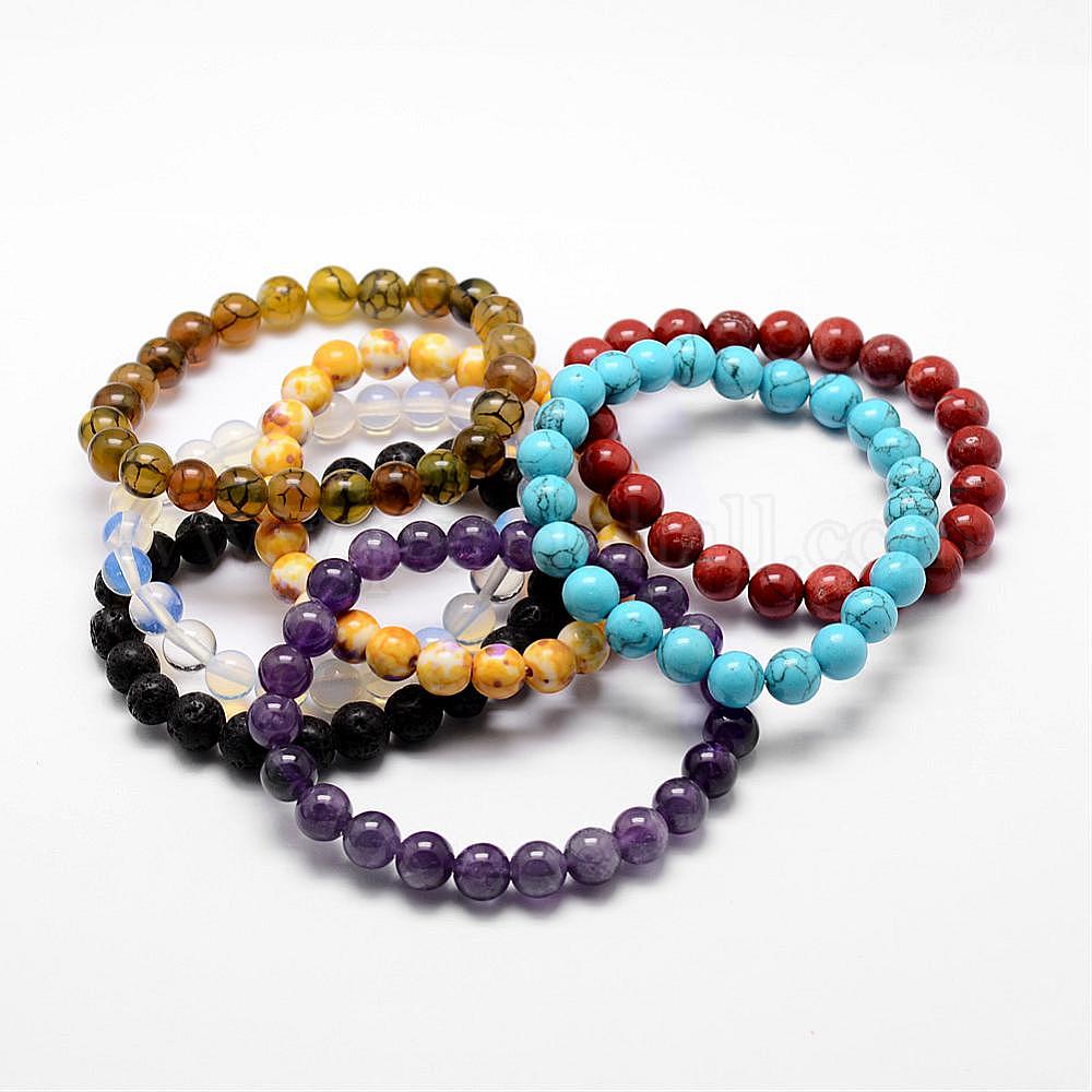 Wholesale Natural & Synthetic Gemstone Beaded Stretch Bracelets