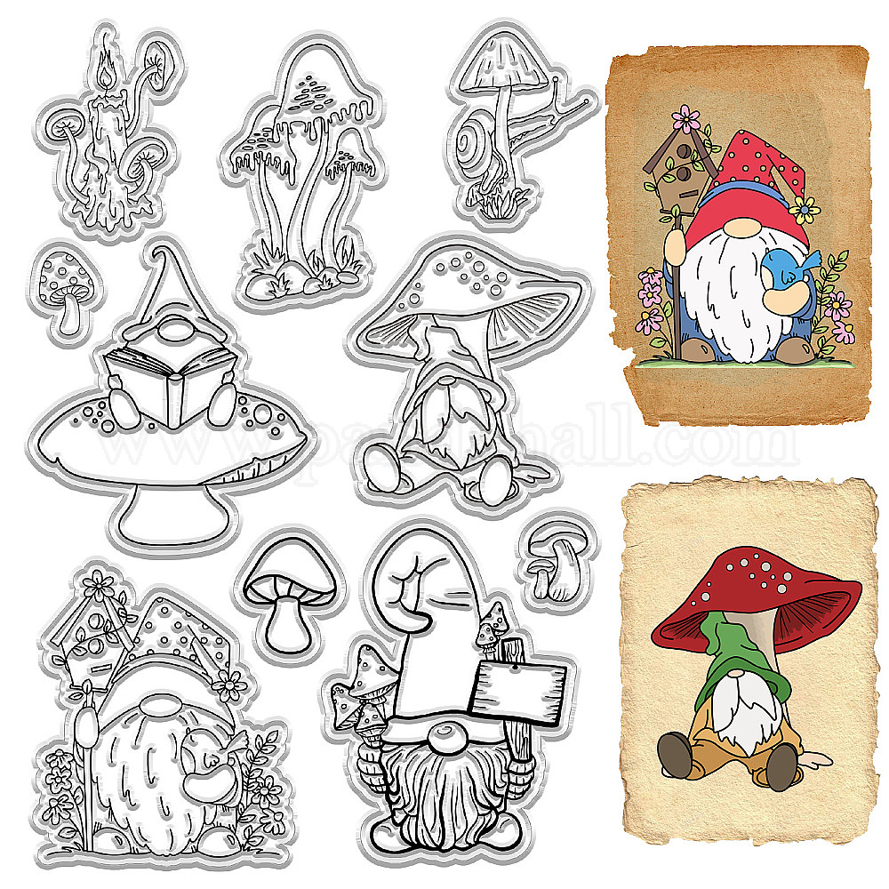 Wholesale CRASPIRE Gnome Clear Stamps Mushroom Elf Dwarf Candle Snail ...