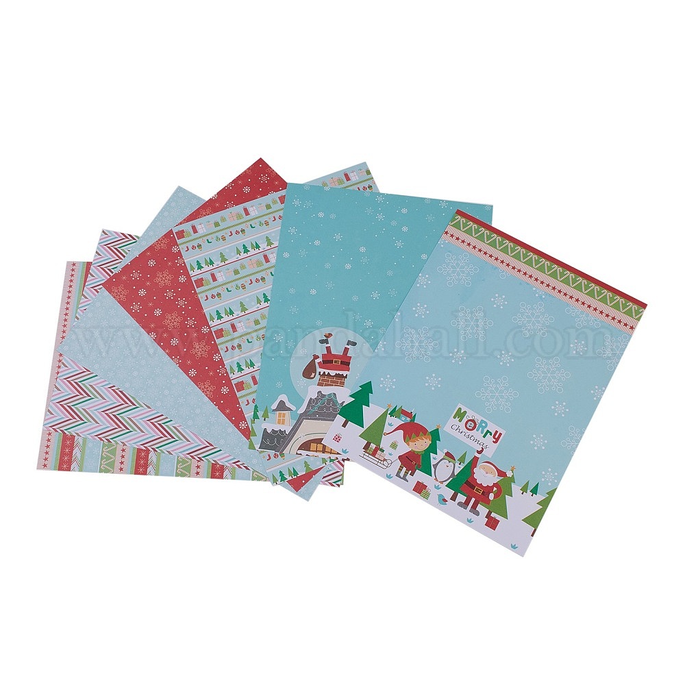 スクラップブック紙パッド DIYアルバムスクラップブック用 グリーティングカード 背景紙 クリスマステーマの模様
