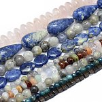 Chapelets de perles en pierre précieuse naturelle et synthétique, formes mixtes, 4~30x4~15mm, Trou: 0.8~2mm, Environ 13~98 pcs/chapelet, 14.57 pouce ~ 15.74 pouces (37~40 cm)