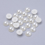 Cúpula semicubierta imitada perla cabochons acrílico, blanco cremoso, 12x6mm