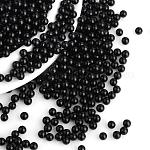 Abalorios de acrílico de la perla de imitación, ningún agujero, redondo, negro, 8mm, aproximamente 2000 unidades / bolsa