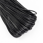 PU Leather Cord, Imitation Leather Cord, Flat, Black, 4x2mm, about 103.89 yards(95m)/bundle