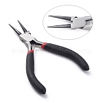 5 inch Polishing Carbon Steel Jewelry Pliers, Round Nose Pliers, for Jewelry Making Supplies, Black, Gunmetal, about 12.5cm long