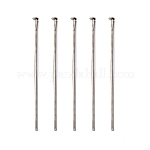 Iron Flat Head Pins, Cadmium Free & Lead Free, Platinum Color, Size: about 0.75~0.8mm thick(20 Gauge), 4.5cm long, Head: 2mm