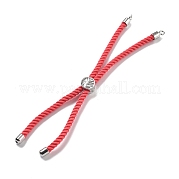 Серебряные браслеты из витого нейлонового шнура DIY-B066-03P-15