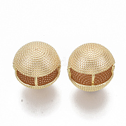 Brass Ball Clip-on Earrings KK-T050-051G-NF