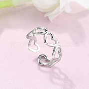 Кольцо-манжета с открытым сердцем из нержавеющей стали 304 RJEW-S405-194P