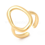 イオンプレーティング(ip) ステンレス製指輪201個  カフスリング  男性女性のための中空の不規則な楕円リング  18KGP本金メッキ  usサイズ7（17.3mm）  3mm RJEW-E063-49G