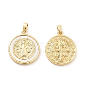 Плоские круглые подвески из латуни KK-C063-17G