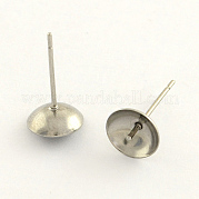 304 Stainless Steel Post Stud Earring Findings STAS-R063-45
