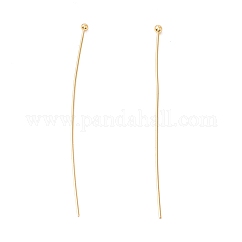 Messing Kugelkopfbolzen, langlebig plattiert, cadmiumfrei und bleifrei, echtes 18k vergoldet, 50~50.5 mm, Kopf: 1.8 mm, Stift: 0.5 mm, 24 Gauge