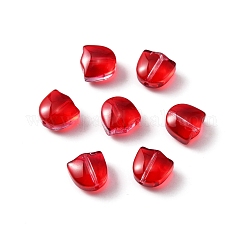 Perles vernissées manuelles, tulipe, rouge, 9x9x5.5mm, Trou: 1mm