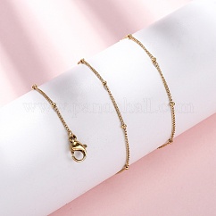 Collane con catena satellitare in acciaio inossidabile 304 da 2 mm, vero placcato oro 14k, 17.32 pollice (44 cm)