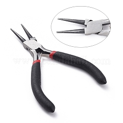 Alicates de pulido de acero al carbono para joyería de 5 pulgada, Pinzas / Alicates de punta redonda, Para suministros de joyería, negro, gunmetal, aproximamente 12.5 cm de largo