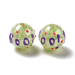 Perle rotonde in acrilico crackle trasparente color ab&nbsp;LS-OACR-A013-04A