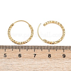 Aretes de aro texturizados de latón&nbsp;EJEW-F378-03C-G