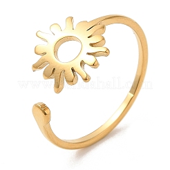 Bague ouverte en acier inoxydable 304 avec placage ionique (IP) pour femme&nbsp;X-RJEW-M149-05G
