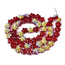 Fili di perle di vetro galvanizzate trasparenti&nbsp;GLAA-T023-38A-02