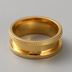 201 geriffelte Fingerringfassungen aus Edelstahl&nbsp;STAS-WH20002-05C-G