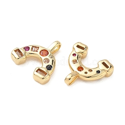 Pendenti in zirconi cubici colorati in micro pavè di ottone&nbsp;KK-C259-10G