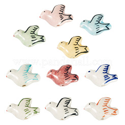 10 pezzo di perle di porcellana fatte a mano in 10 colori&nbsp;PORC-BG0001-04