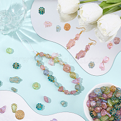 140pcs 4 styles de perles acryliques transparentes&nbsp;MACR-SC0002-80