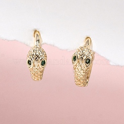 Latón cúbicos pendientes de aro zirconia&nbsp;EJEW-Q014-35G