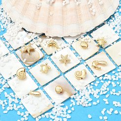12 pièce 6 styles de perles en laiton plaquées&nbsp;KK-CJ0005-86
