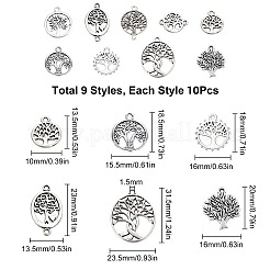 90pcs 9 pendentifs en alliage de style tibétain&nbsp;TIBEP-SC0001-97