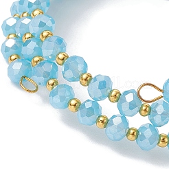 Braccialetto stile avvolgente con perline di vetro rondelle&nbsp;BJEW-JB09965-06