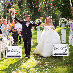 Pp plastica matrimonio in questo modo freccia segno con paletto&nbsp;DIY-WH0888-532