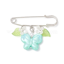 Spilla con ciondolo a forma di farfalla in acrilico con fiore&nbsp;JEWB-BR00191