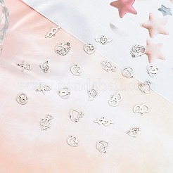 24 pièce 12 styles 201 pendentifs en acier inoxydable&nbsp;STAS-SC0002-85