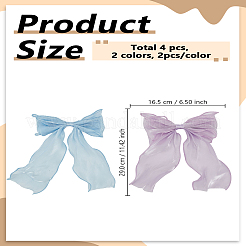 4 barrette à cheveux en tissu à nœud long&nbsp;OHAR-LP0001-29B