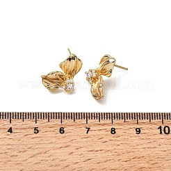 Schmetterling Messing Micro Pave Zirkonia Ohrstecker&nbsp;KK-B152-03G