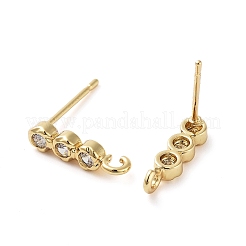 Ohrstecker aus Messing mit Mikropflaster und Zirkonia&nbsp;KK-K364-08G