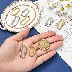 8 pièce 4 styles 304 mousqueton à vis en acier inoxydable avec breloques de verrouillage&nbsp;STAS-FS0002-40