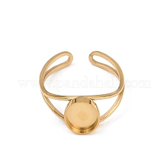 Componenti per anello a polsino in acciaio inossidabile 304 placcato oro 18k&nbsp;STAS-A191-12B-G