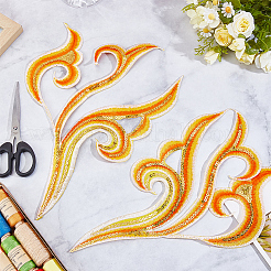 2 pièce de patchs à repasser/coudre en tissu brodé informatisé pour vêtements en nuage&nbsp;DIY-GF0012-97A
