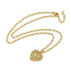 Colliers en laiton avec pendentif en forme de cœur de pêche pour femmes&nbsp;NJEW-Q346-01G-03