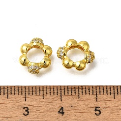 Rack-Plattierung Messing Micro Pave Kubisch Zirkonia European Beads&nbsp;KK-F883-06G