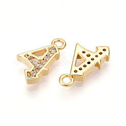 Breloques en laiton avec zircone cubique de micro pave&nbsp;KK-N261-104E-G