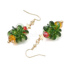 Weihnachtsbaum-Ohrringe aus Glas&nbsp;EJEW-JE06128
