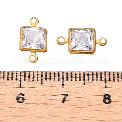 Verbindungsanhänger aus Messing mit durchsichtigen Kubisch Zirkonia&nbsp;KK-T070-11C